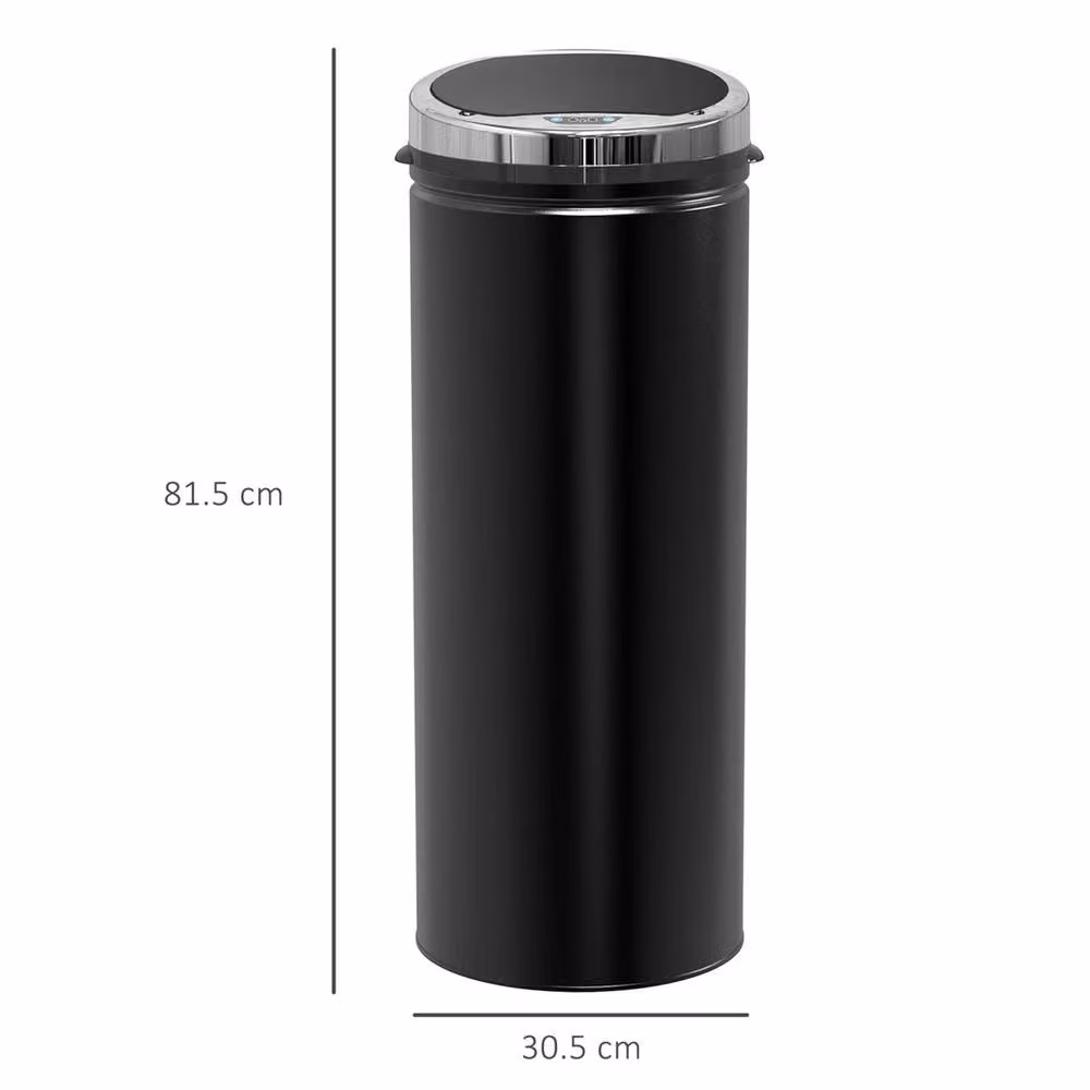 Nordara Automatic Hand Sensor Dustbin in Black, W/D/H: 30.5 x 30.5 x 81.5 cm – 2
