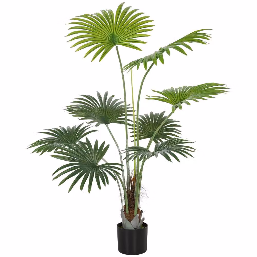 STILVORA Artificial Green Palm Tree with Weighted Concrete Pot, Height: 145 cm – 3