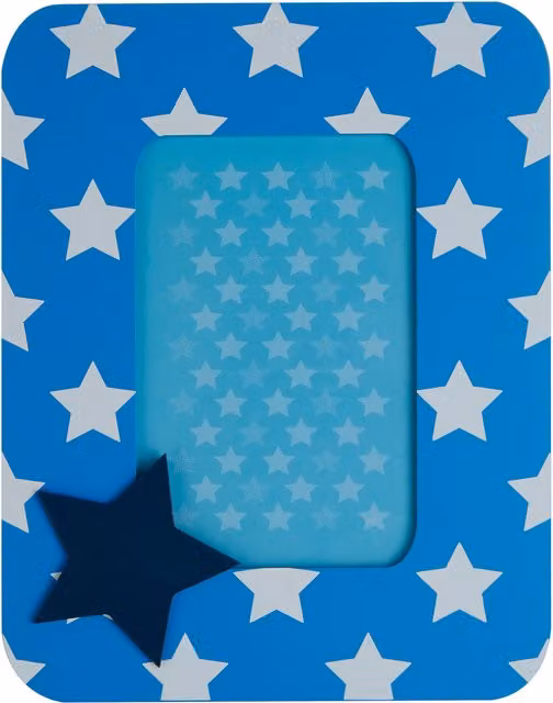 Orsina Interiors Premier Kids Star Design Single Photo Frame in Blue and White – 1