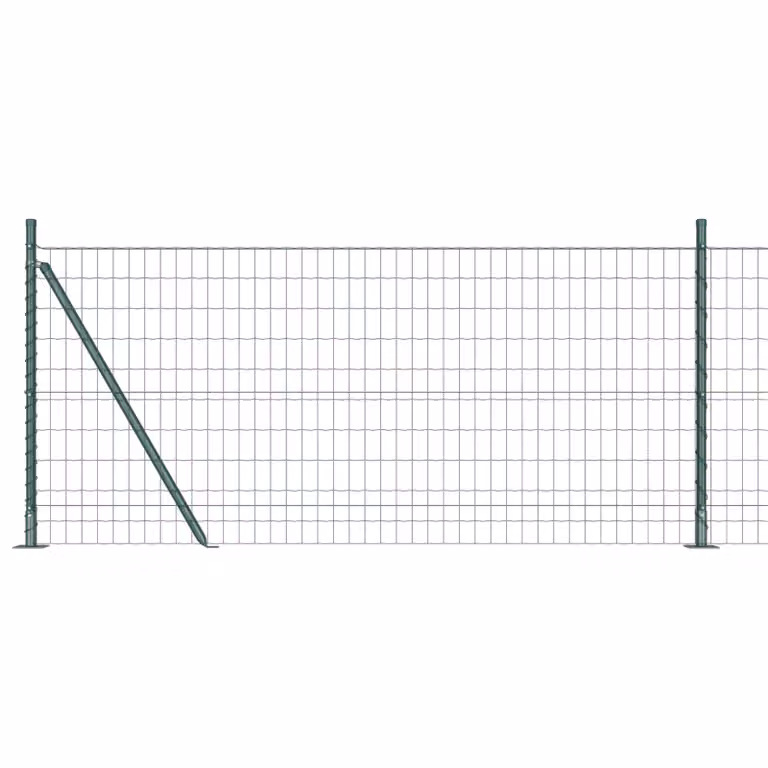 Berkfield Home Euro Fence with 13 Flanged Posts, Galvanised Steel, Silver, 0.8 x 25 m