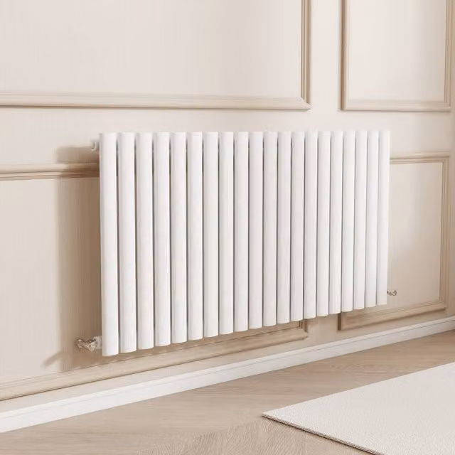 Banyetti Orva White Horizontal Single Oval Column Radiator W/H: 118 x 60 cm