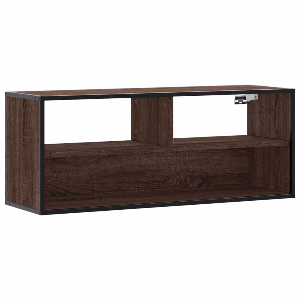 Berkfield Home Industrial TV Cabinet in Brown Oak, W/D/H: 100 x 31 x 39.5 cm – 3