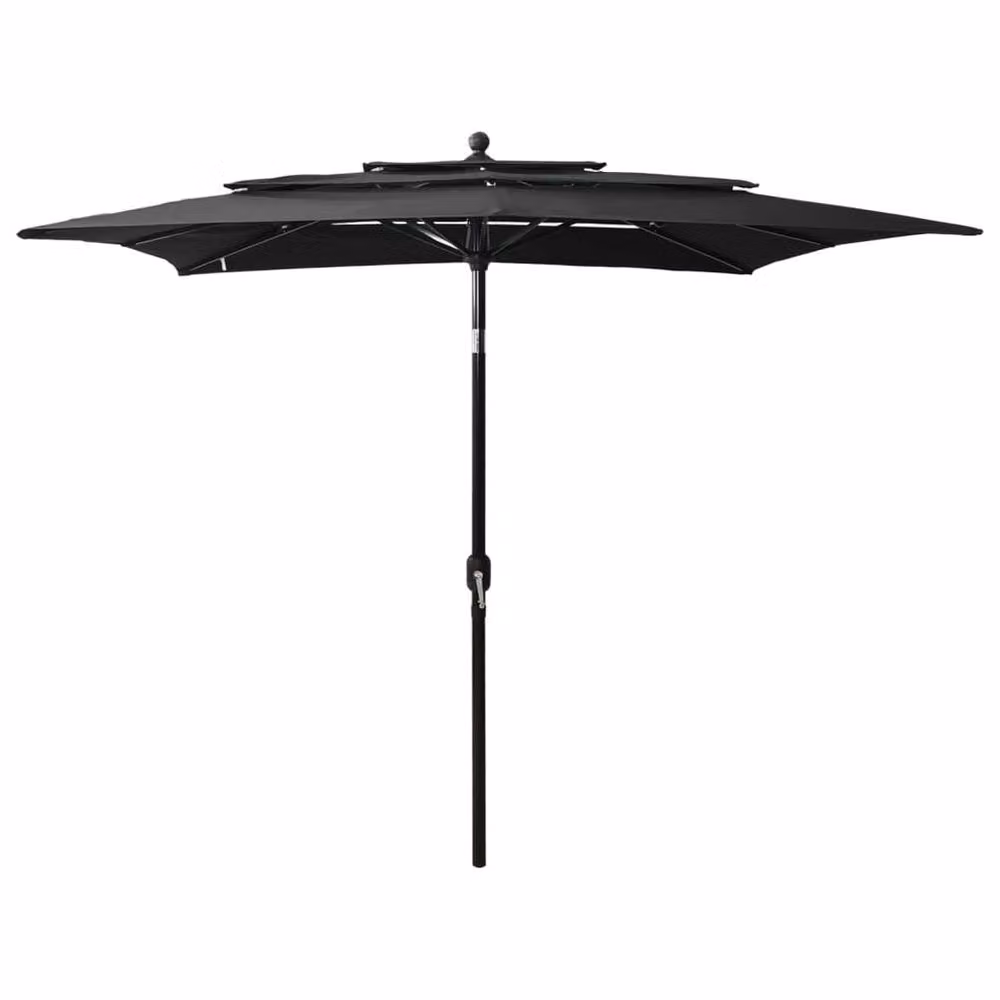 Berkfield Home 3-Tier Garden Parasol with Aluminium Pole, Black, W/D: 250 x 250 cm, H: 260 cm – 2