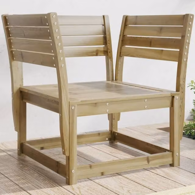 Berkfield Home Rustic Brown Impregnated Pine Wood Garden Chair