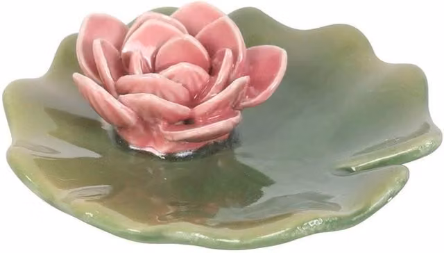 Something Different Lily Pad Ceramic Trinket Dish in Pink