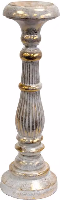 KDMD Modern Large Taper Candle Stand in White and Gold – 1
