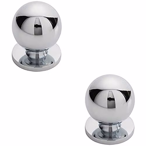 Loops 2 Pack Solid Ball Cupboard Door Knobs in Polished Chrome