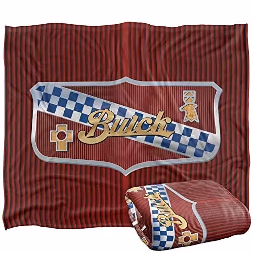 Trevco White Buick Emblem Silky Touch Super Soft Fleece Throw Blanket W/D/H: 152 x 127 cm