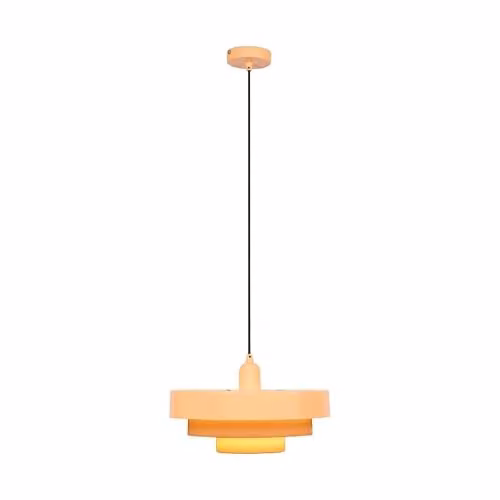 Lucide Runa Pink Metal Cylinder Pendant Light, Diameter: 35 cm