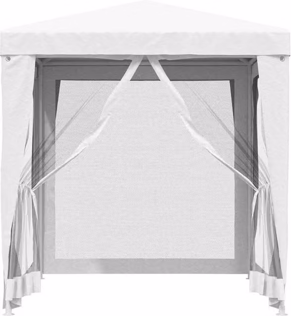 Berkfield Home Party Tent with 4 Mesh Sidewalls, White, W 200 cm x D 200 cm x H 240 cm