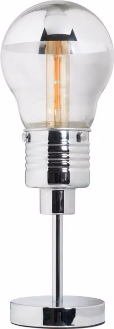Litecraft Quirky Bulb Chrome Table Lamp in Silver