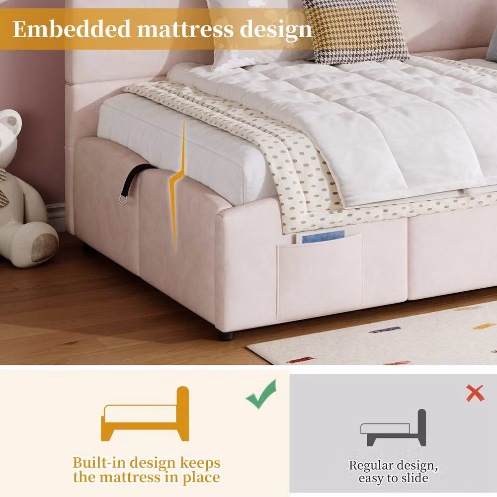 Matteo Pink Velvet Upholstered Single Sofa Bed with USB Charging Port and Lift-Up Storage Base, W: 90 cm, L: 190 cm – 4