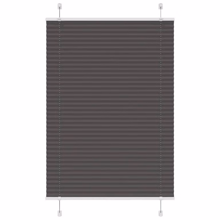 Berkfield Home Single Pleat Black Polyester Fabric Blind, W: 85 cm, H: 100 cm