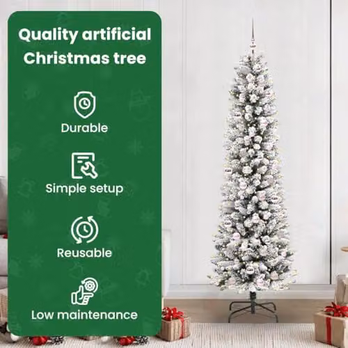 vidaXL Artificial White Christmas Tree, Height: 210 cm – 3