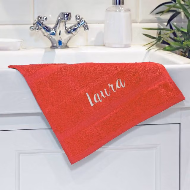 Duncan Stewart Personalised Red Cotton Fluffy Face Flannel or Towel