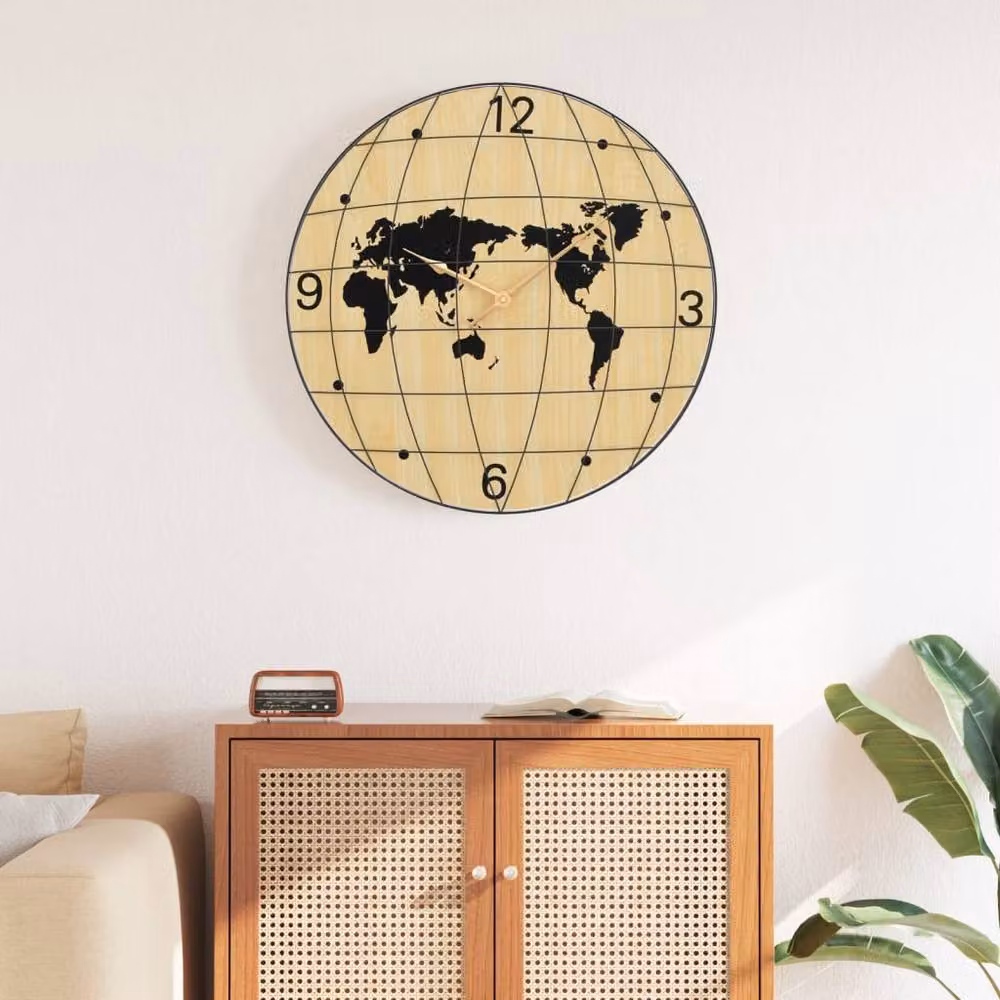 Berkfield Home Silent Round Quartz Wall Clock in Yellow and Black, Diameter: 50 cm – 2
