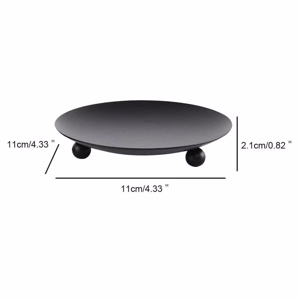 KORVIXA Set of 2 Vintage Metal Pillar Candle Holders in Black, 11 cm Diameter – 2