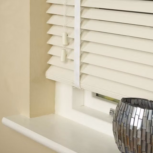 Terrys Mirage Wood Essence Made To Measure Wooden Venetian Blinds, 35mm, Parchment