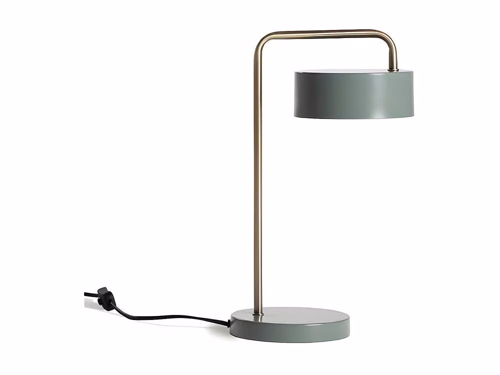 Vente-unique OTILIE Vintage Style Metal Floor Lamp in Green and Gold/Brass, Height: 40 cm – 2