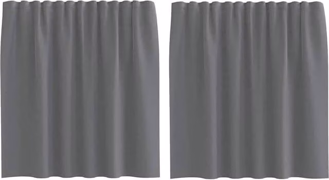 Berkfield Home Dark Grey Voile Fabric Panel Curtains with Rod Pockets, 2 Pack
