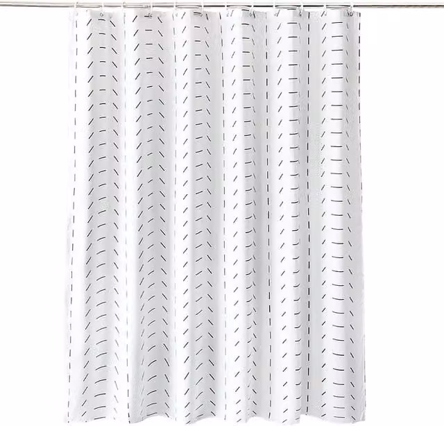 Neel Blue White Polyester Waterproof and Mould Resistant Bathroom Shower Curtain, W: 180 cm, H: 200 cm – 1