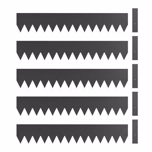 Outsunny 5-Piece Metal Picket Garden Fence Panels, Black, W: 102 cm, H: 20 cm