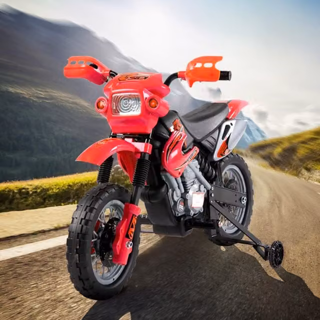 HOMCOM 6V Kids Electric Motorbike Ride On Motorcycle with Light and Sound, Red