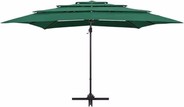 Berkfield Home Green Polyester Parasol with Aluminium Pole W/D/H: 250 x 250 x 246 cm – 1