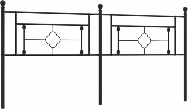 Berkfield Home Classic Metal Headboard in Black, 200 cm – 1