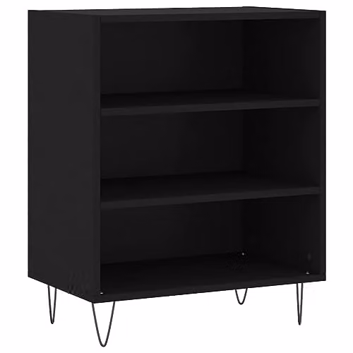 vidaXL Modern Black Sideboard in MDF and Metal, W/D/H: 57 x 35 x 70 cm – 1