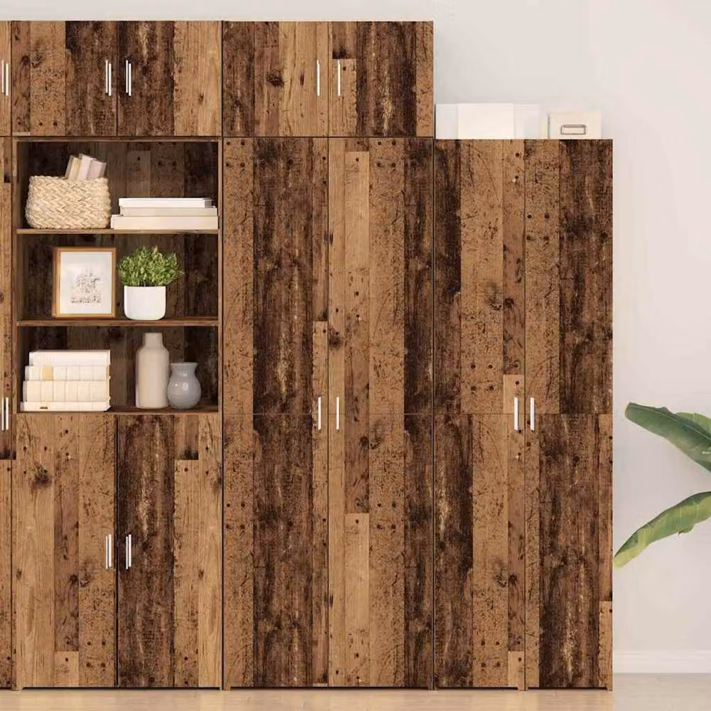 Berkfield Home Old Wood Storage Cabinet in Brown, W/D/H: 70 x 42.5 x 225 cm – 2