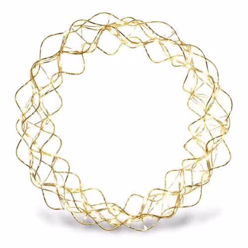 mysmartbuy 140 LED Copper Wreath with Timer in Gold, Diameter: 31 cm – 4