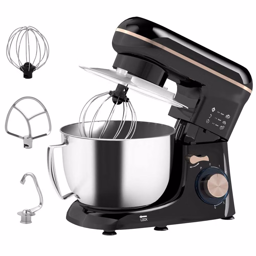 STILVORA Kitchen Stand Mixer 4.5L with 6 Speeds and Pulse Function in Black – 4