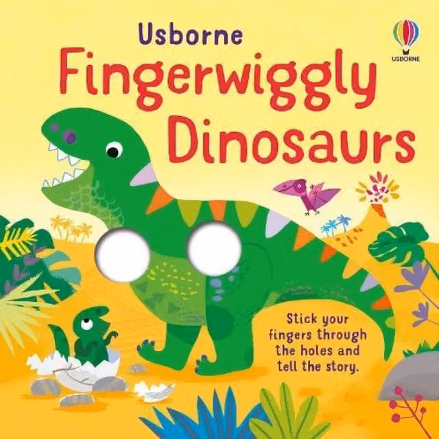Felicity Brooks Fingerwiggly Dinosaurs Board Book, Multicolour