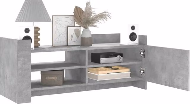 Berkfield Home TV Cabinet in Concrete Grey, MDF, W/D/H: 100 x 35 x 40 cm – 1