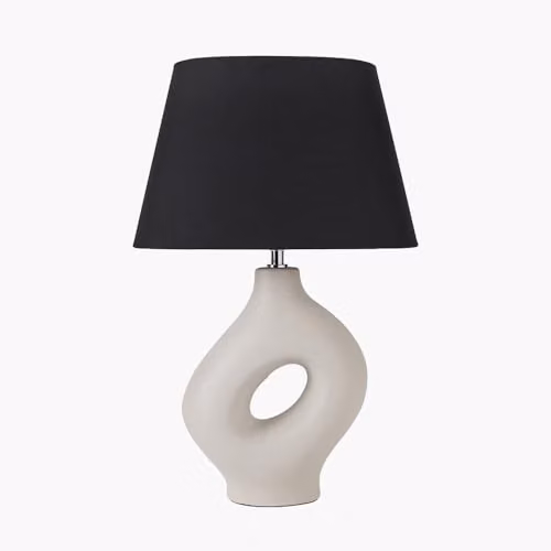 Pacific Lifestyle Ruma Abstract Boho Ceramic Table Lamp in Black – 3
