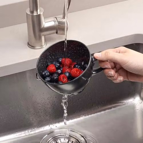 Zeal Melamine Berry Colander with Handles, Grey, 10 cm – 2