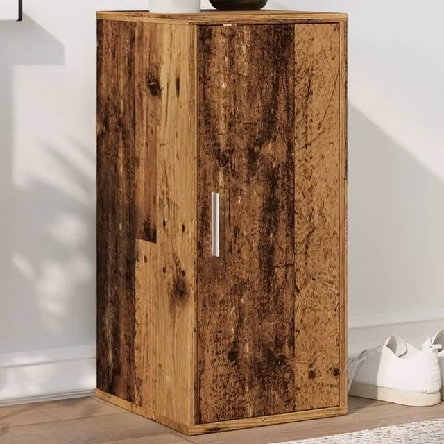 Berkfield Home Shoe Cabinet in Brown Old Wood, W/D/H: 32 x 35 x 70 cm – 1