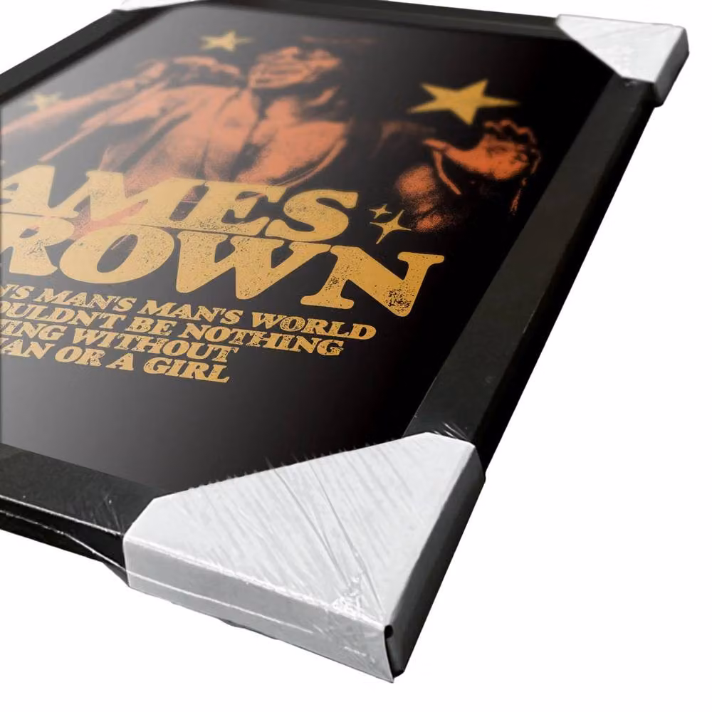 James Brown Man's World Framed Typography Poster in Black – 3