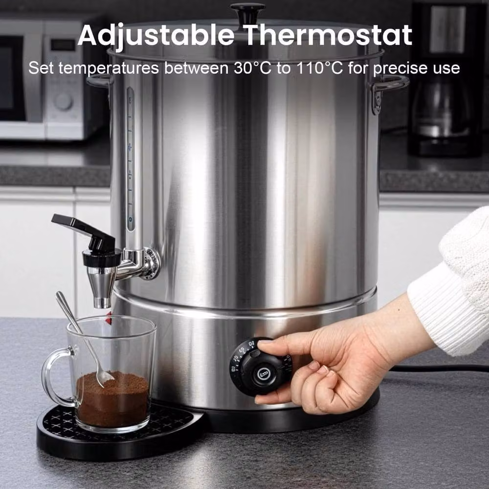 PAWNORA 25L Electric Hot Water Boiler in Silver with Keep Warm Function and Stainless Steel Interior – 4