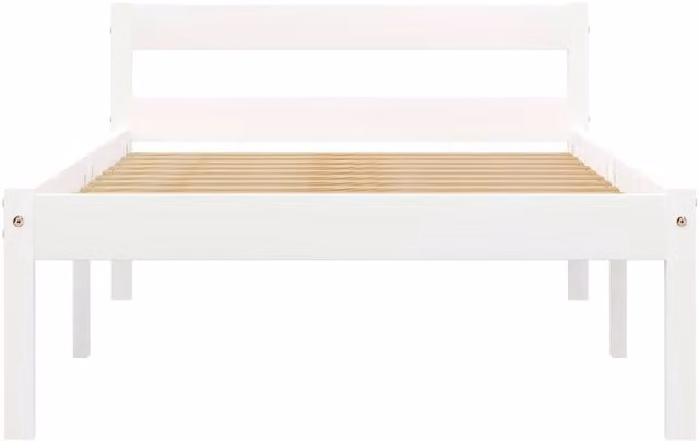 Berkfield Home Modern White Solid Pine Wood Bed Frame W/D/H: 90 x 200 cm