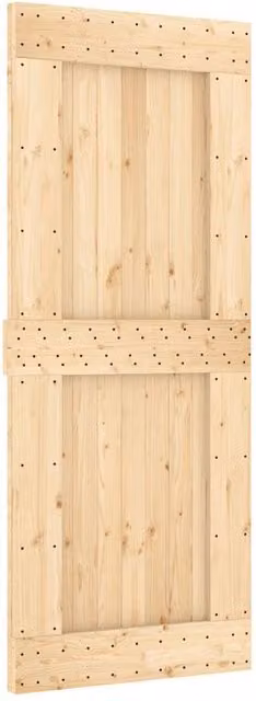 Berkfield Home Sliding Door with Hardware Set in Beige and Black, W: 85 cm, H: 210 cm