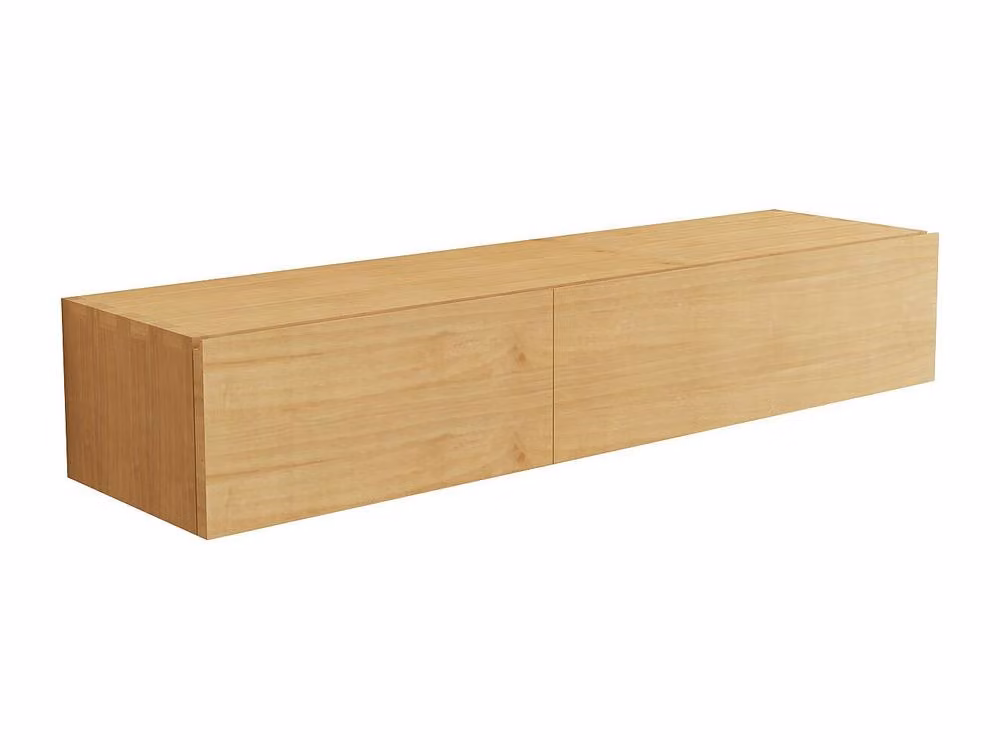 Vente-unique Tidore Suspended Mindi Wood Vanity Unit in Light Oak, Width: 150 cm – 2