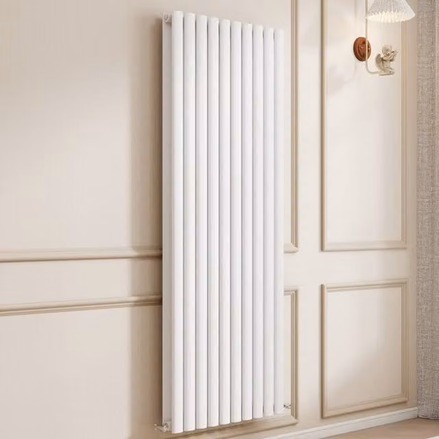 Banyetti Orva White Vertical Double Oval Column Radiator H: 160 cm, W: 59 cm