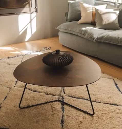 Statement Furniture Bergen Oval Coffee Table in Bronze and Black, W86 x D75 x H37 cm