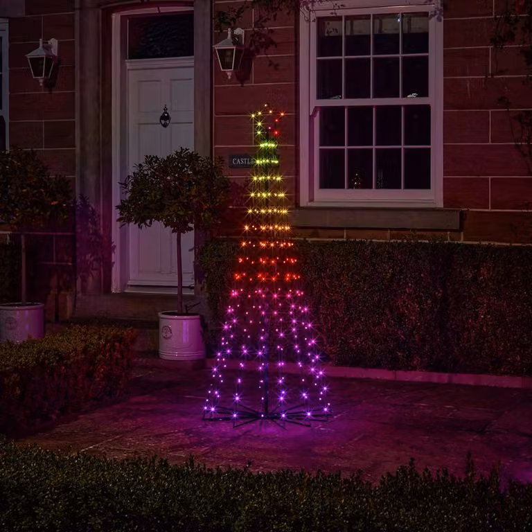 1.8m Multicolour Micro LED Christmas Tree with Remote Control and Star Topper