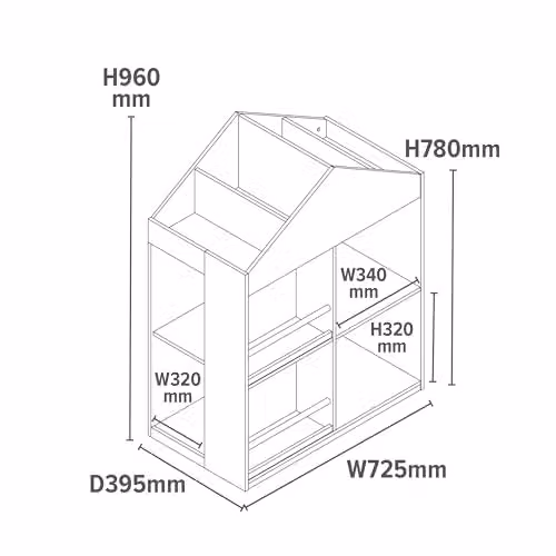 Liberty House Toys Kids White Blackboard Bookcase and Storage Cabinet, H 96.0 x W 72.5 x D 39.5 cm – 2