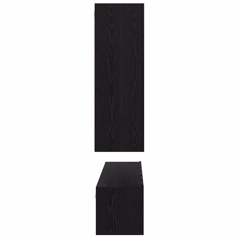 Berkfield Home Wall Mounted TV Cabinet in Black Oak with Internal Shelves and Hinged Doors, W/D/H: 30.5 x 30.0 x 90.0 cm – 5