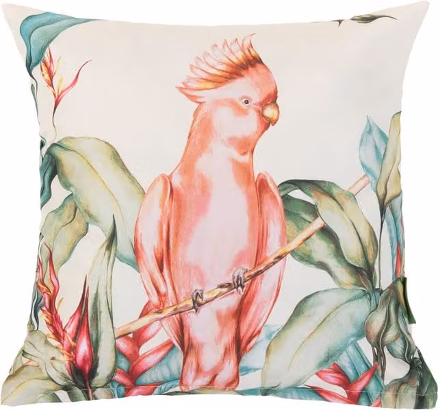 Gardenista Cockatoo Printed Square Garden Scatter Cushion Covers in Beige and Multicolour