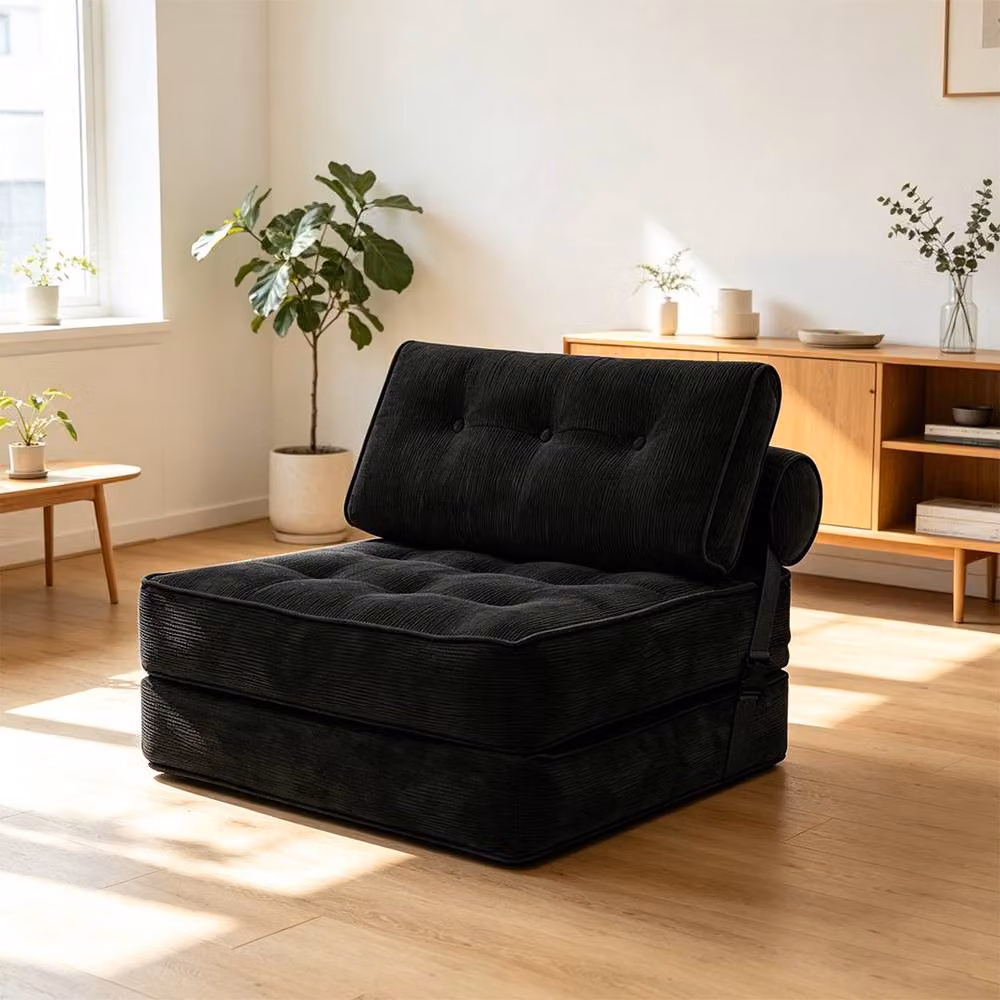 FORGEVIO 3-in-1 Convertible Sofa Bed and Foldable Couch in Black – 4